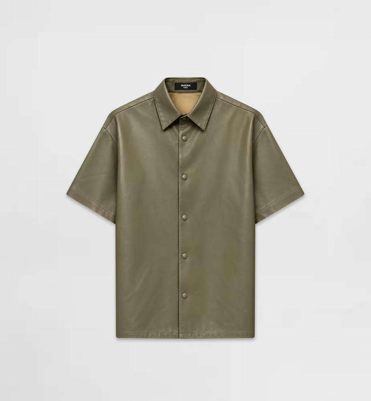 Chemise Clément en vinyle kaki pour homme – YASSOUA Paris