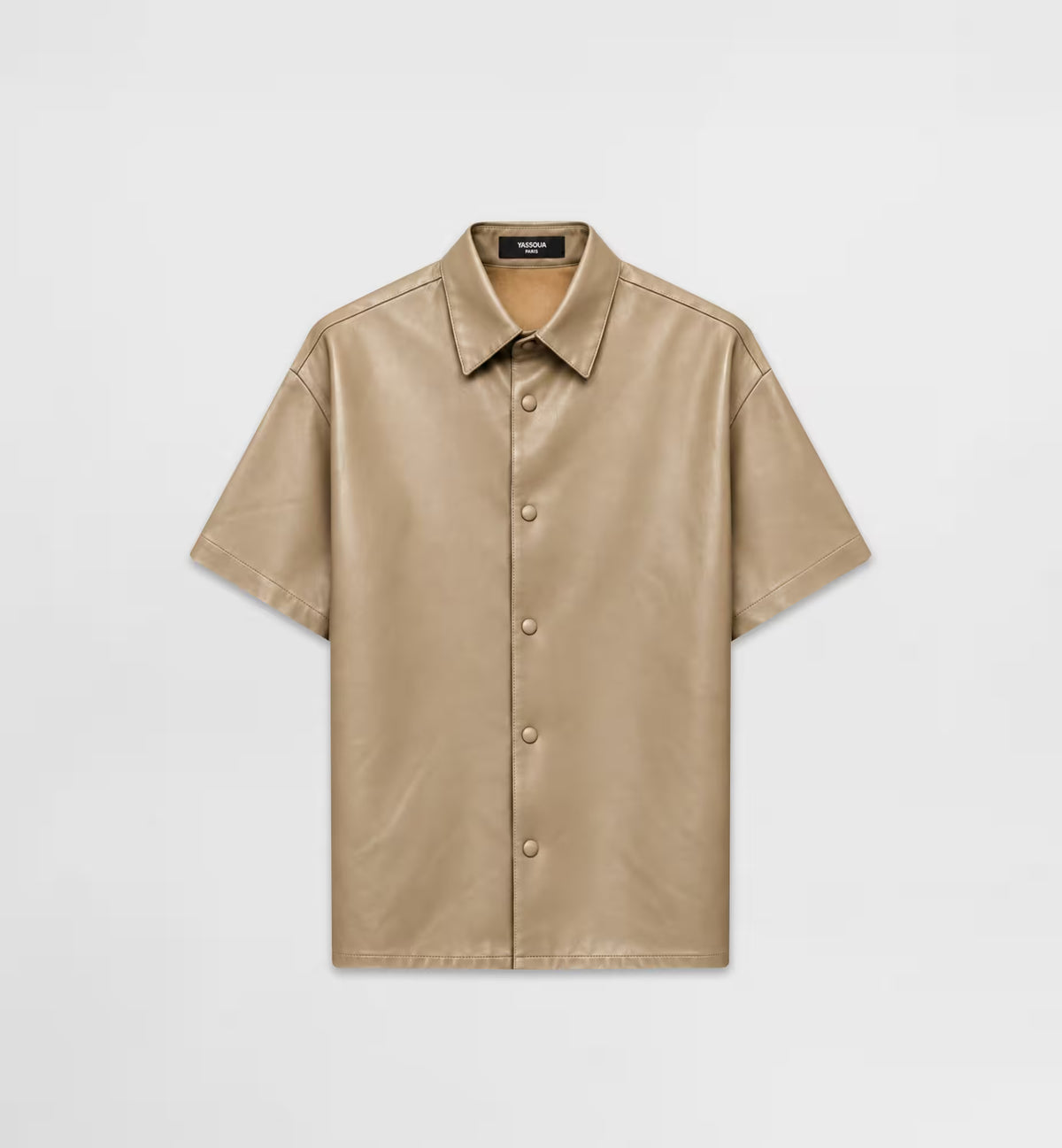 Chemise Clément en vinyle beige pour homme – YASSOUA Paris