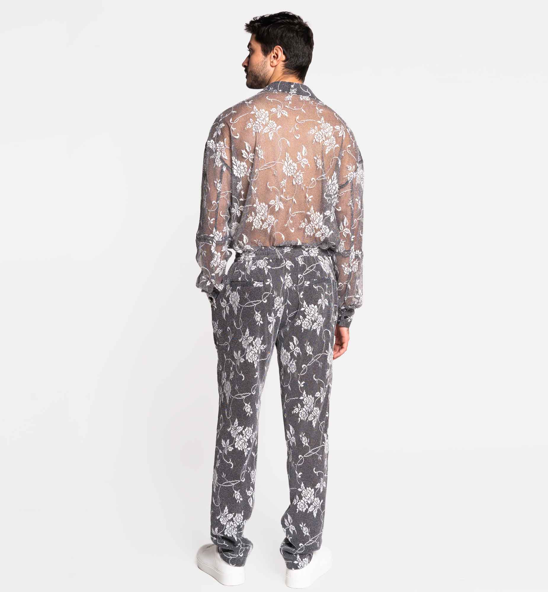 CHEMISE À MANCHE LONGUE OVERSIZE EN MAILLE BRODÉE