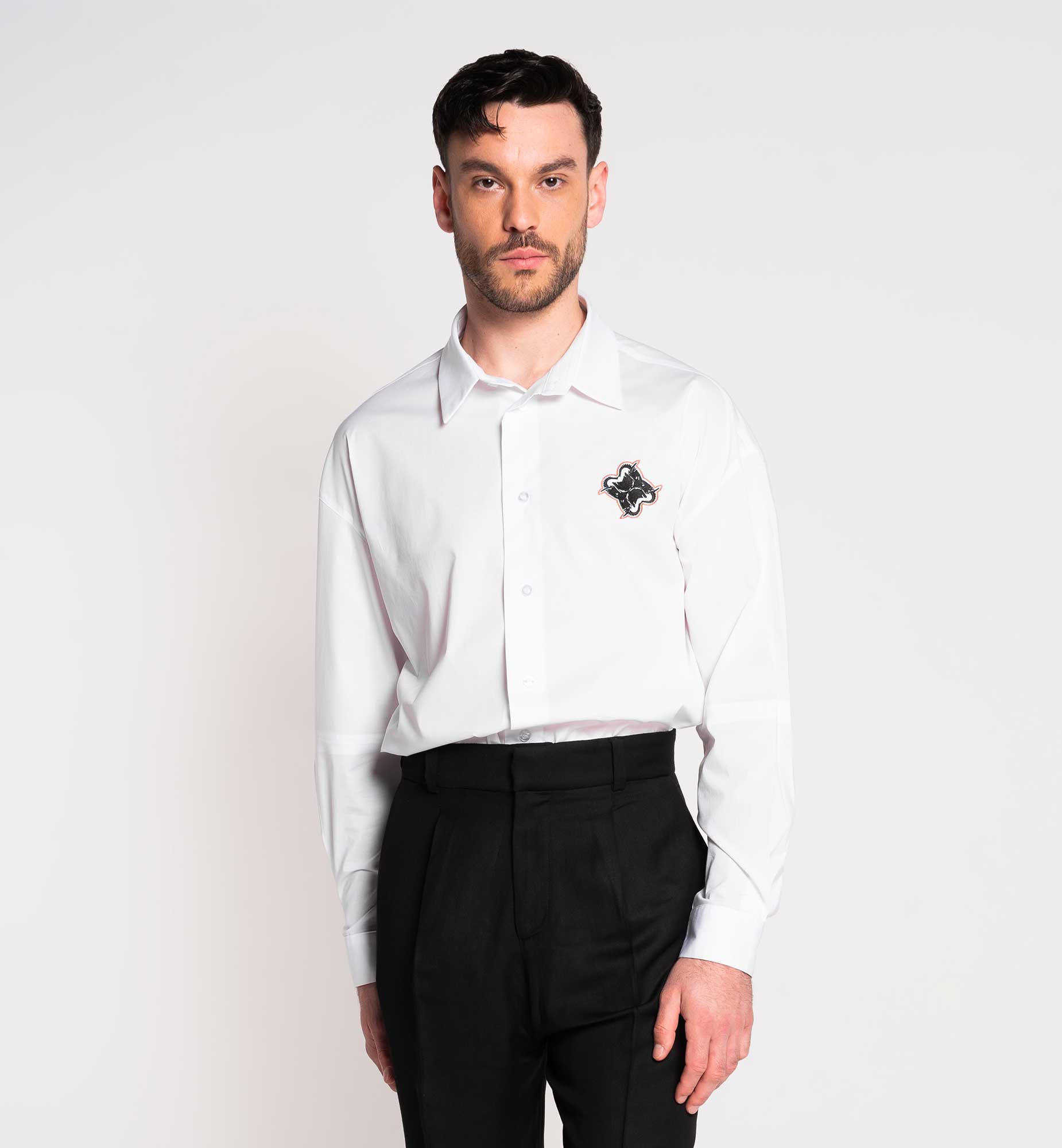 CHEMISE À MANCHE LONGUE BLANCHE OVERSIZE EN COTON