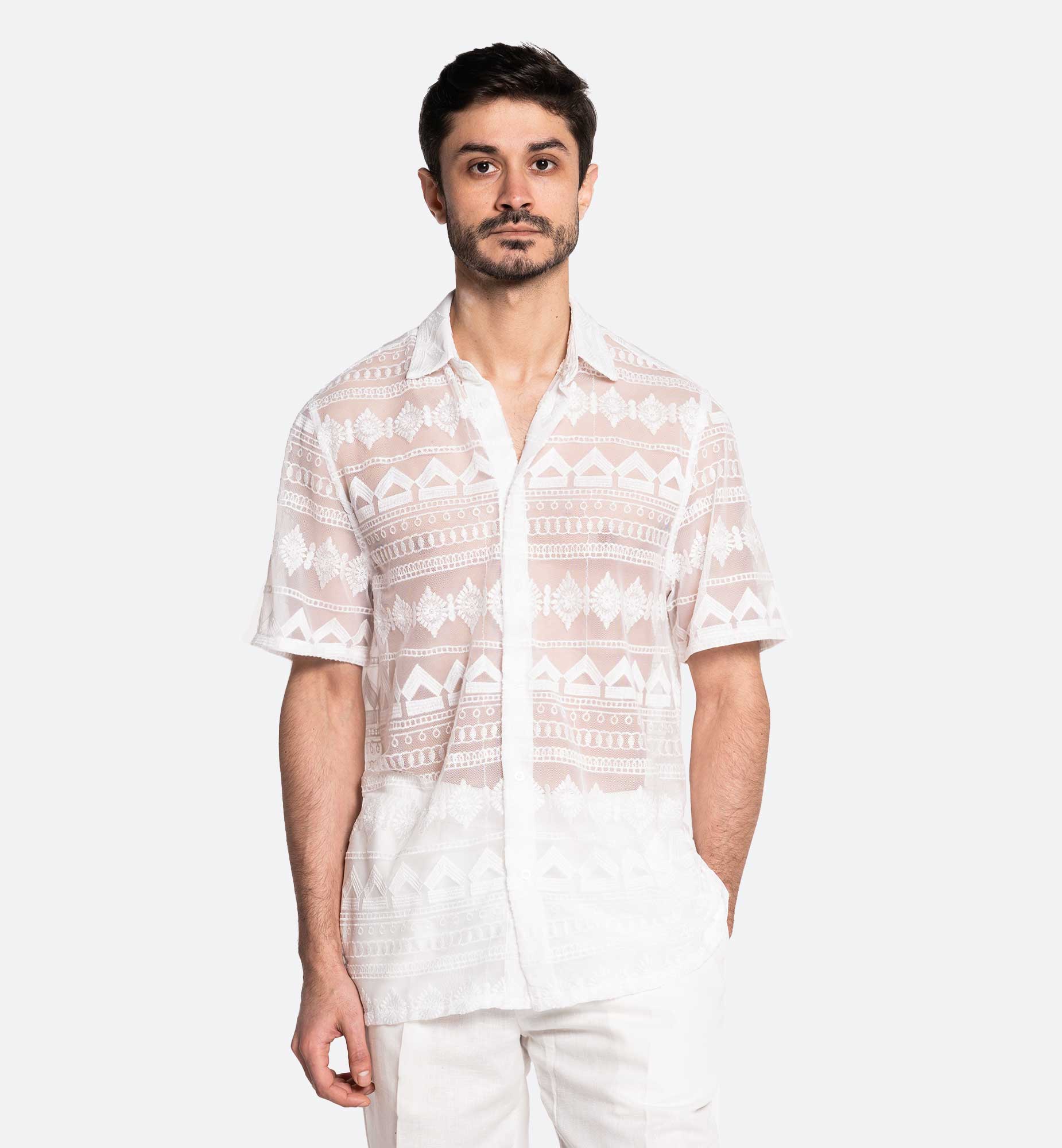 CHEMISE EN DENTELLE ZIGZAG