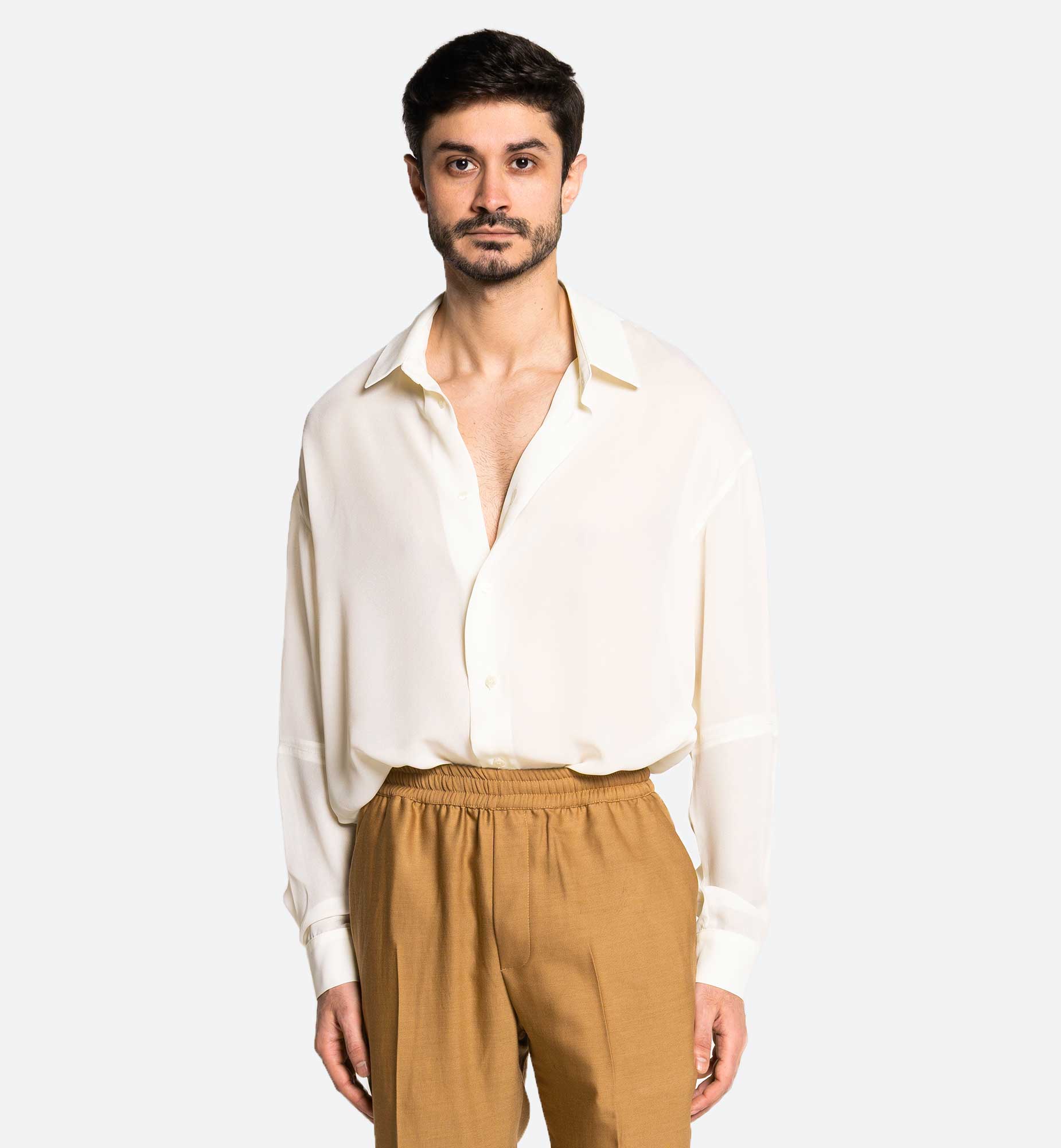 CHEMISE À MANCHE LONGUE OVERSIZE EN MOUSSELINE