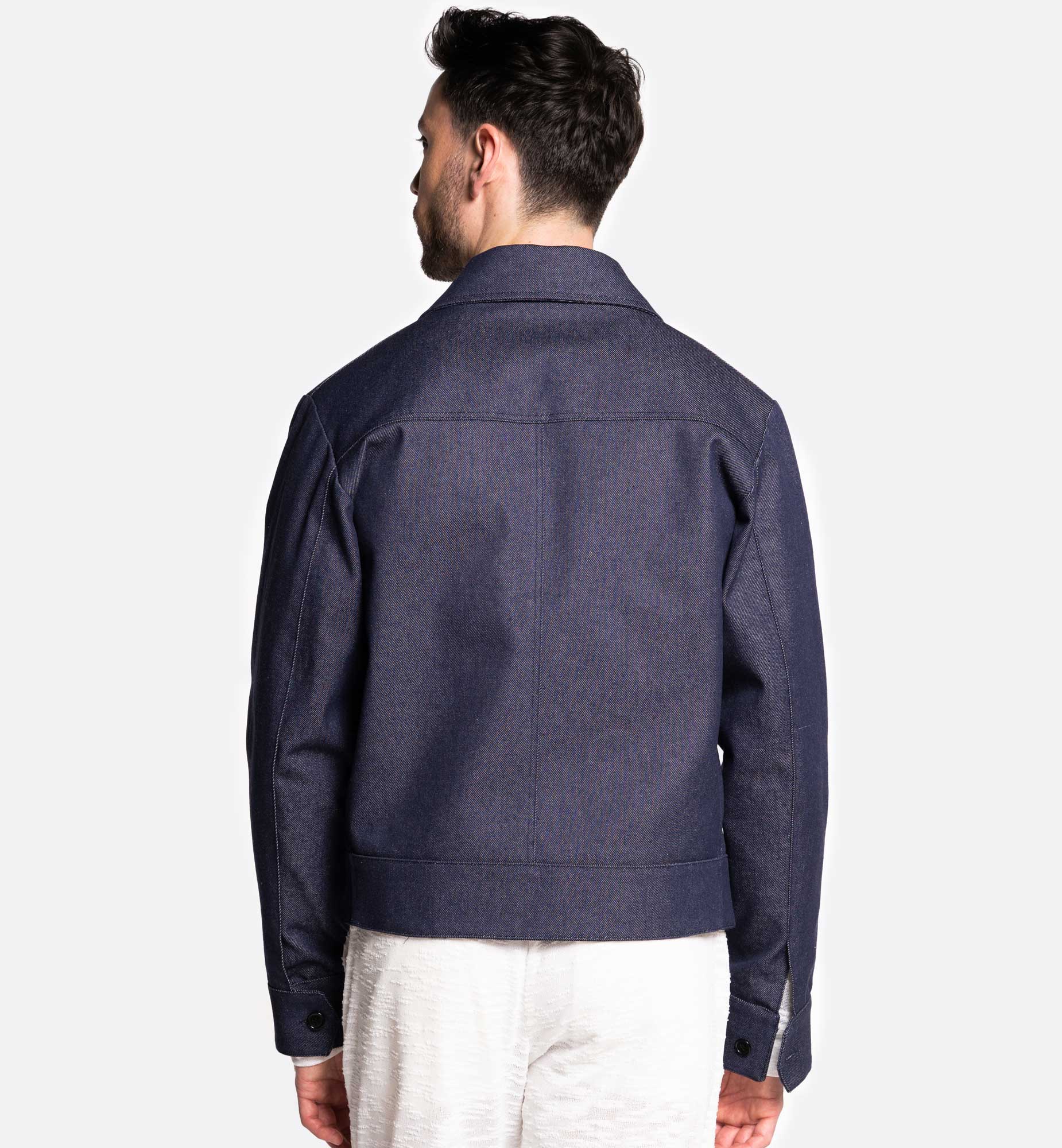 VESTE ICONIQUE POCHE CARRÉ DENIM BLEU