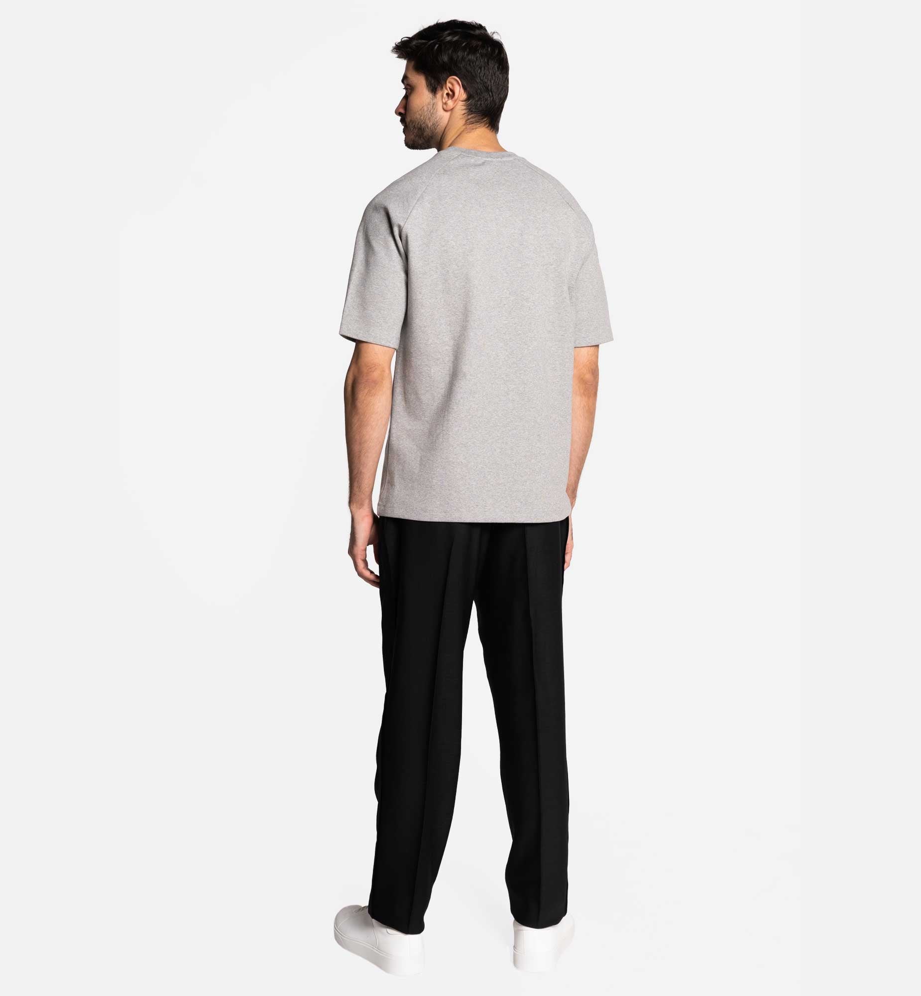 HERITAGE ICON RELAXED FIT T-SHIRT IN LIGHT GRAY VISCOSE