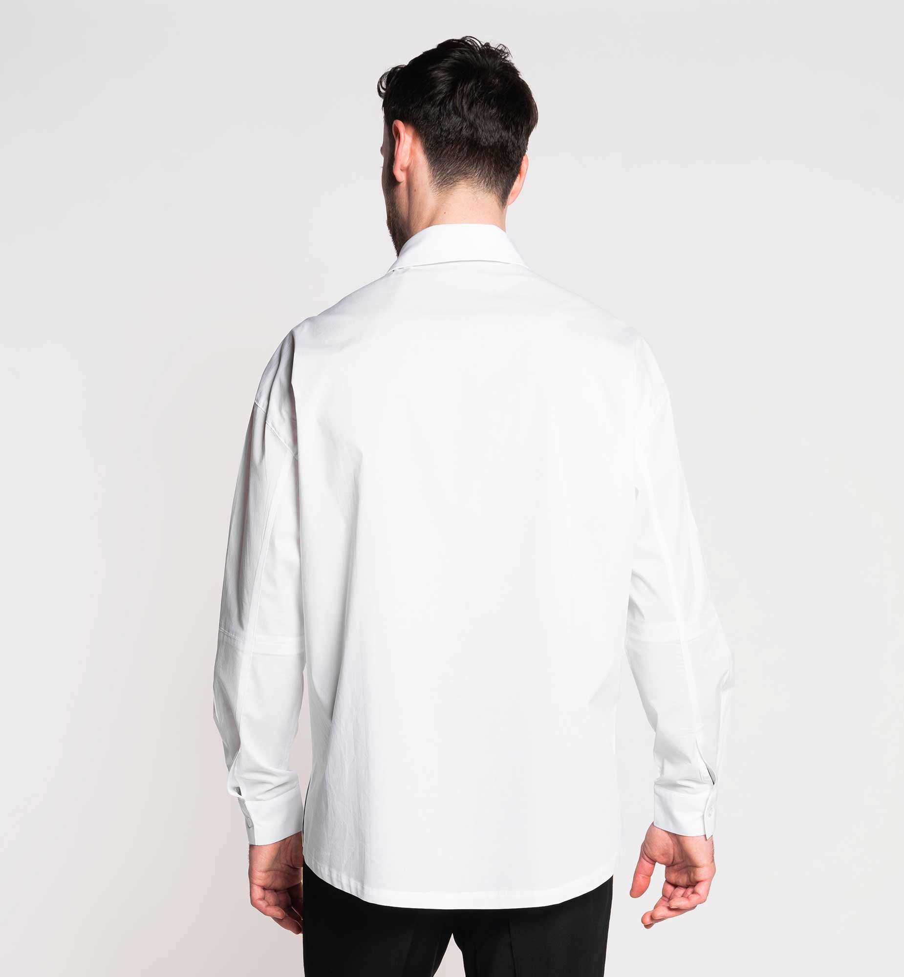CHEMISE À MANCHE LONGUE BLANCHE OVERSIZE EN COTON