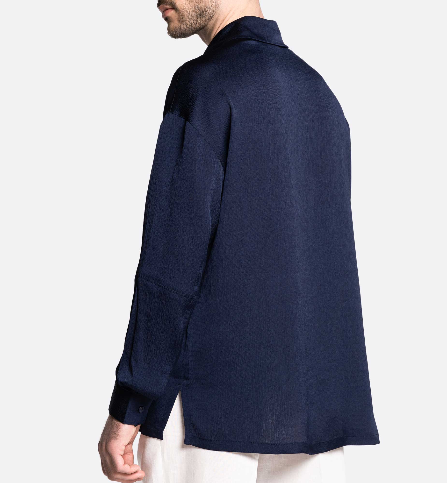 CHEMISE À MANCHE LONGUE OVERSIZE EN SOIE
