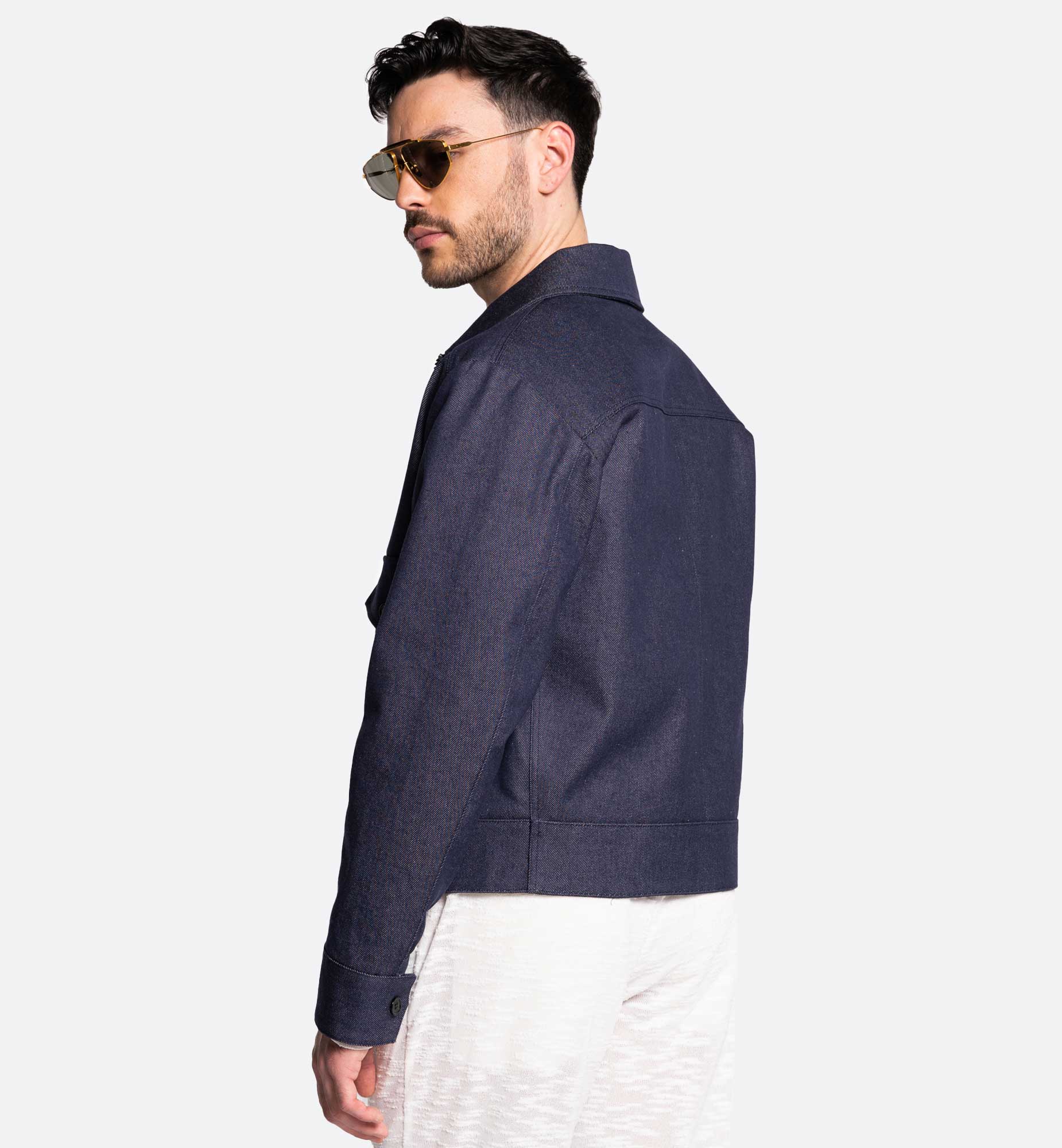 VESTE ICONIQUE POCHE CARRÉ DENIM BLEU