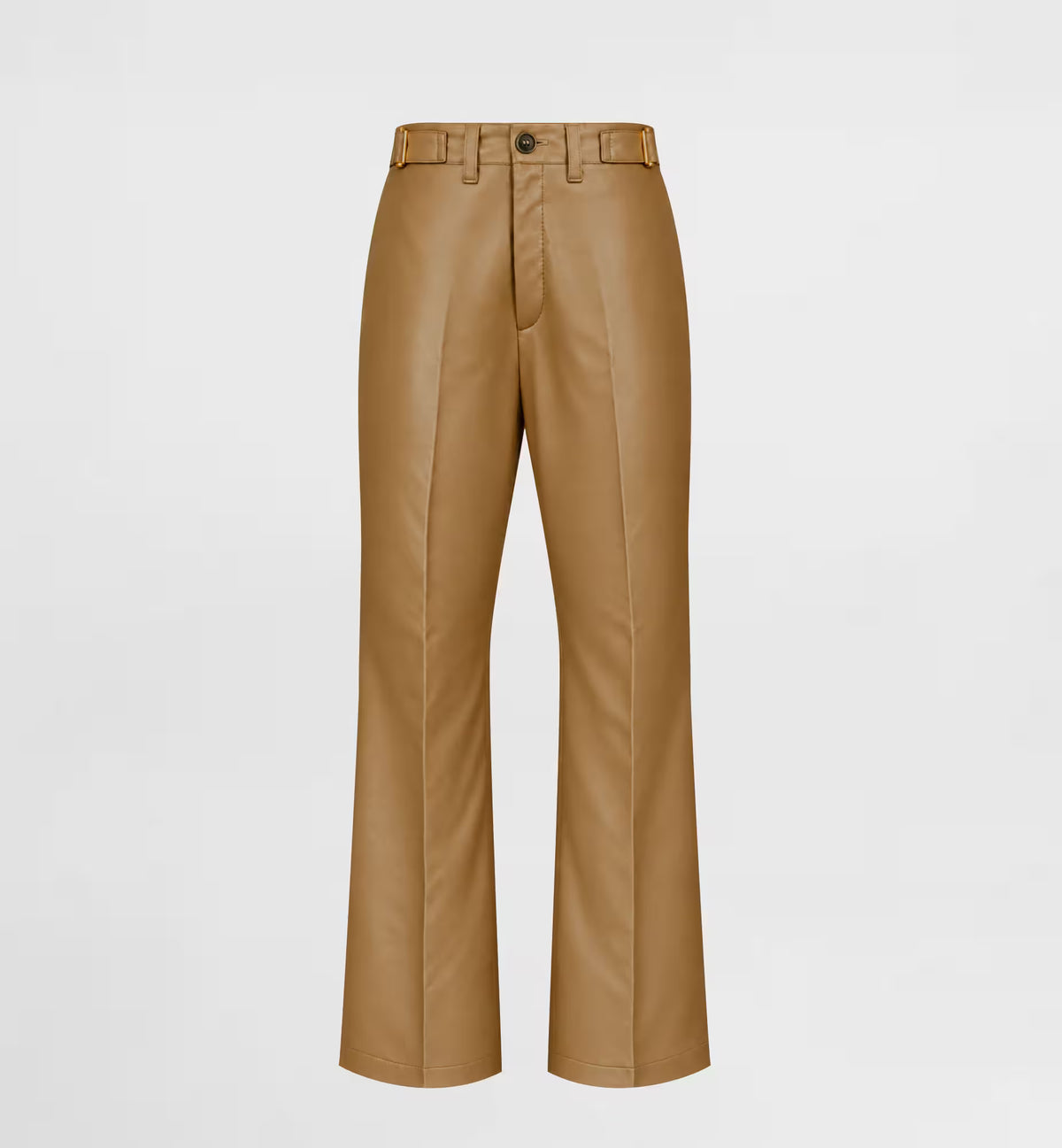 Pantalon baboo évasé en vinyle camel