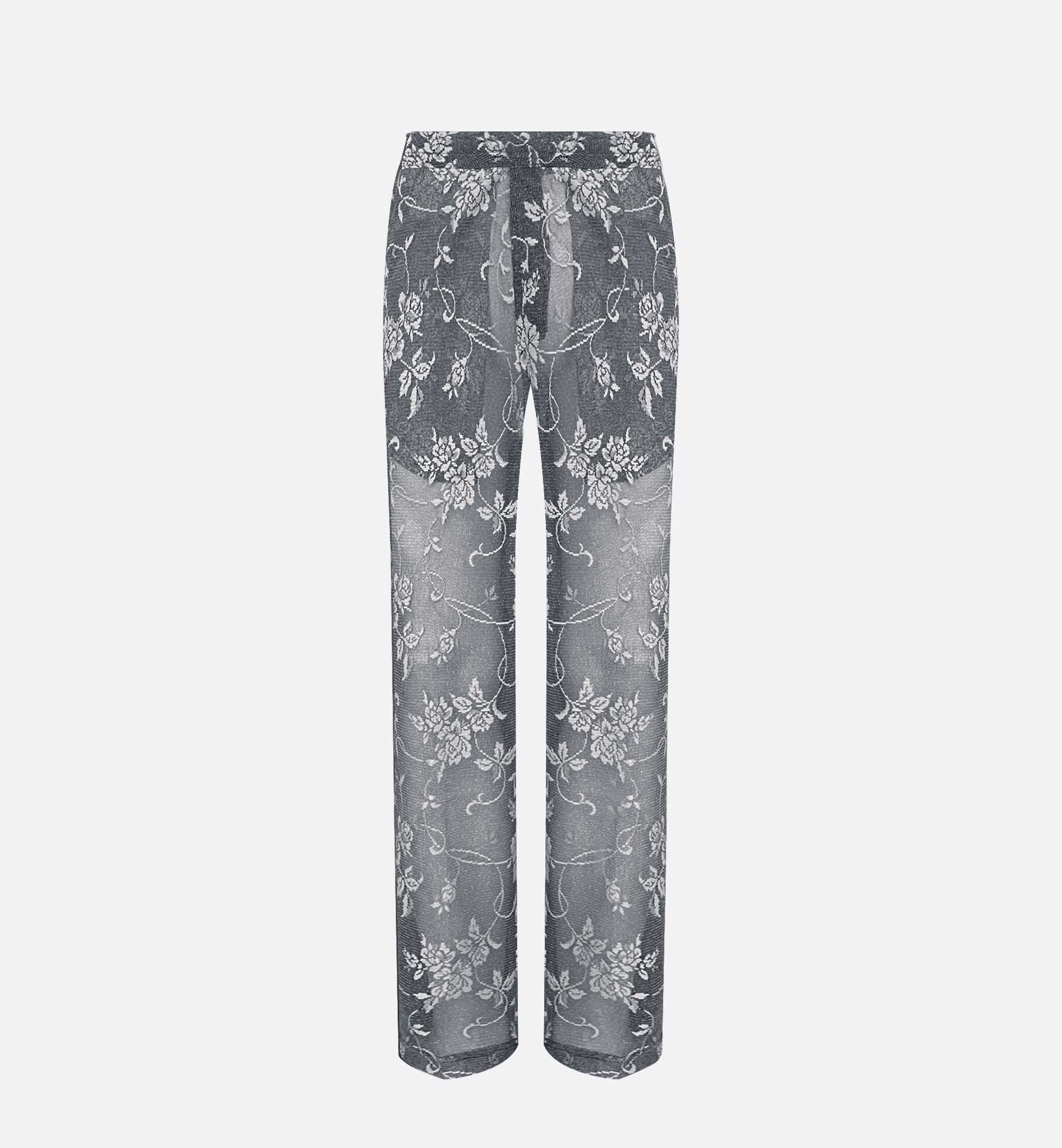 PANTALON EN MAILLE ARGENTÉ TRANSPARENT