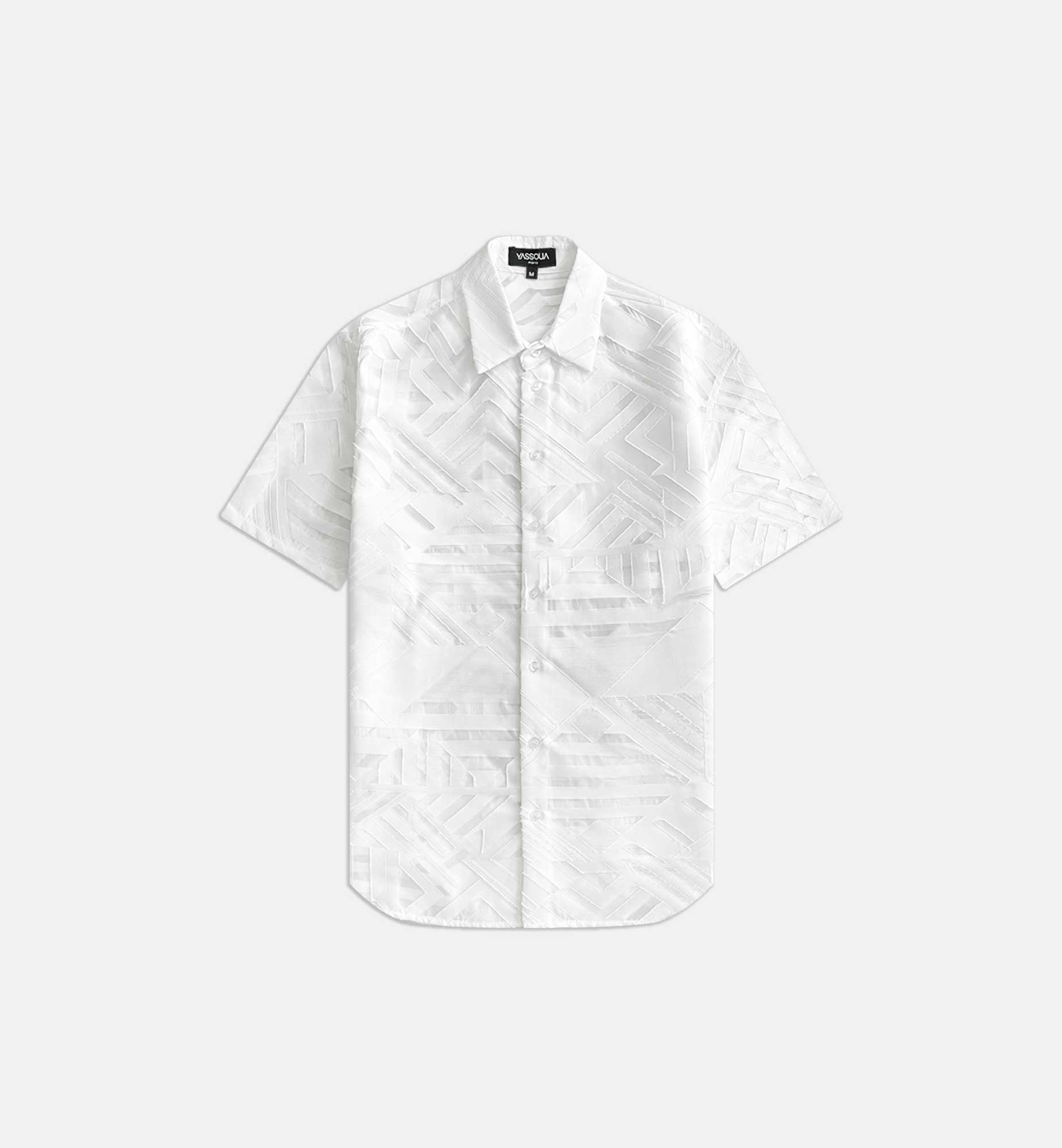 CHEMISE EN VISCOSE GRAPHIQUE TRANSPARENT