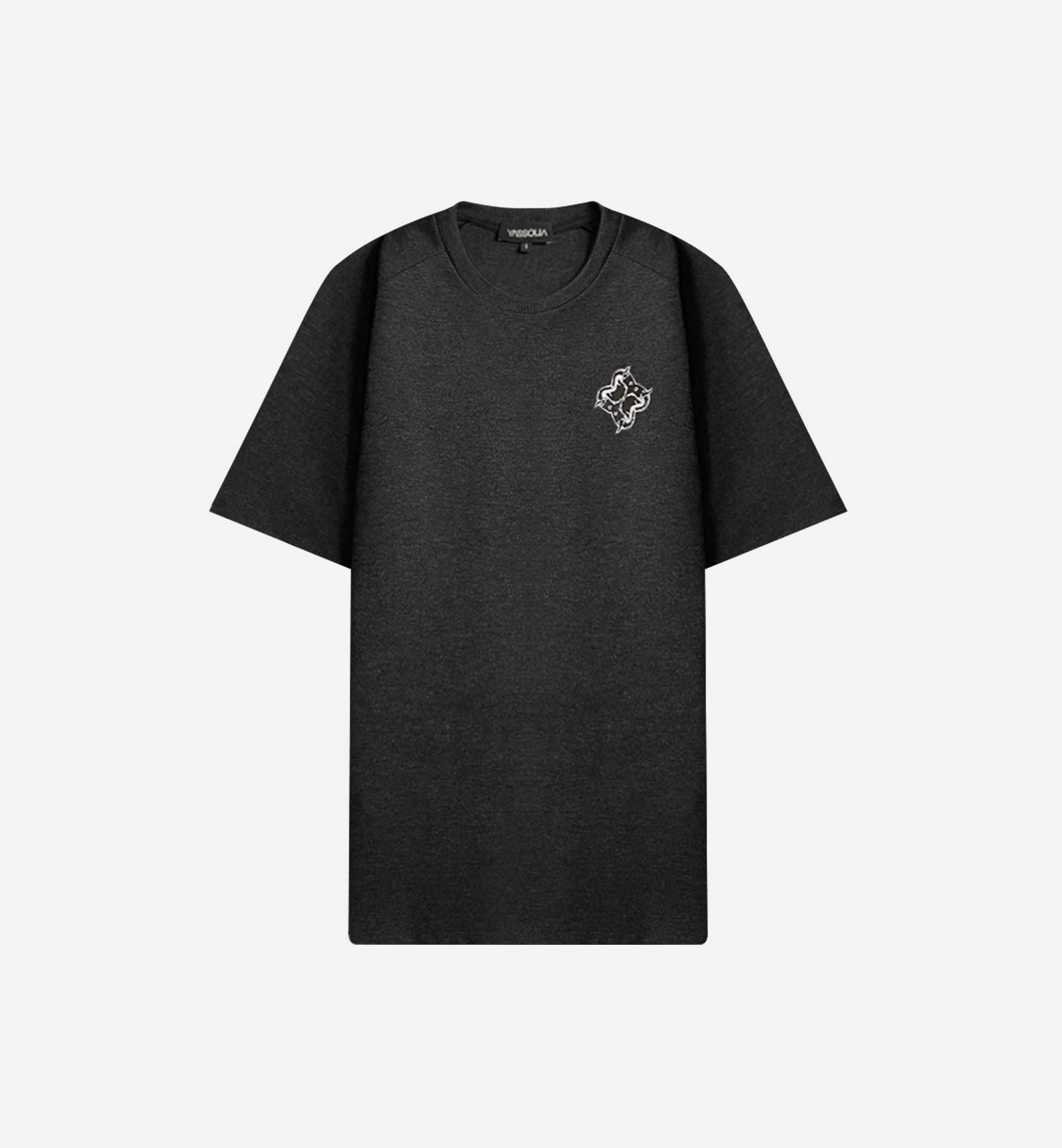 T-SHIRT HÉRITAGE ICON COUPE RELAXE EN VISCOSE GRIS ANTHRACITE