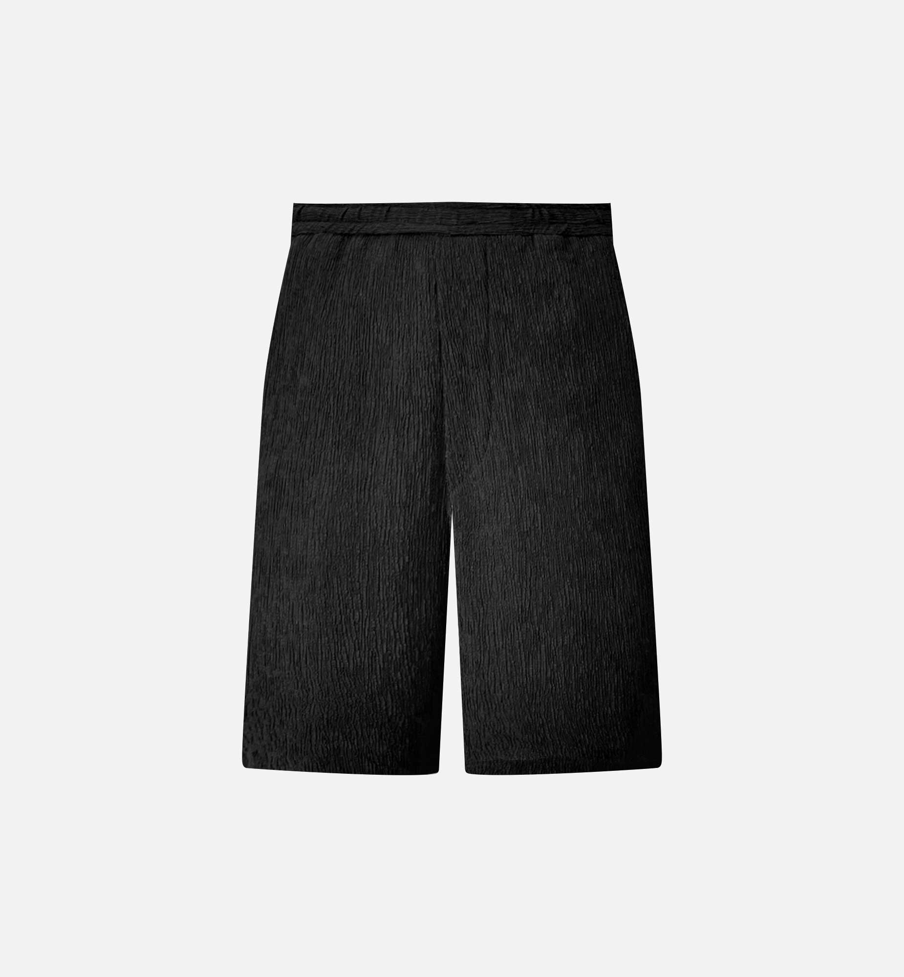 BERMUDA NOIR EN MAILLE TEXTURÉ