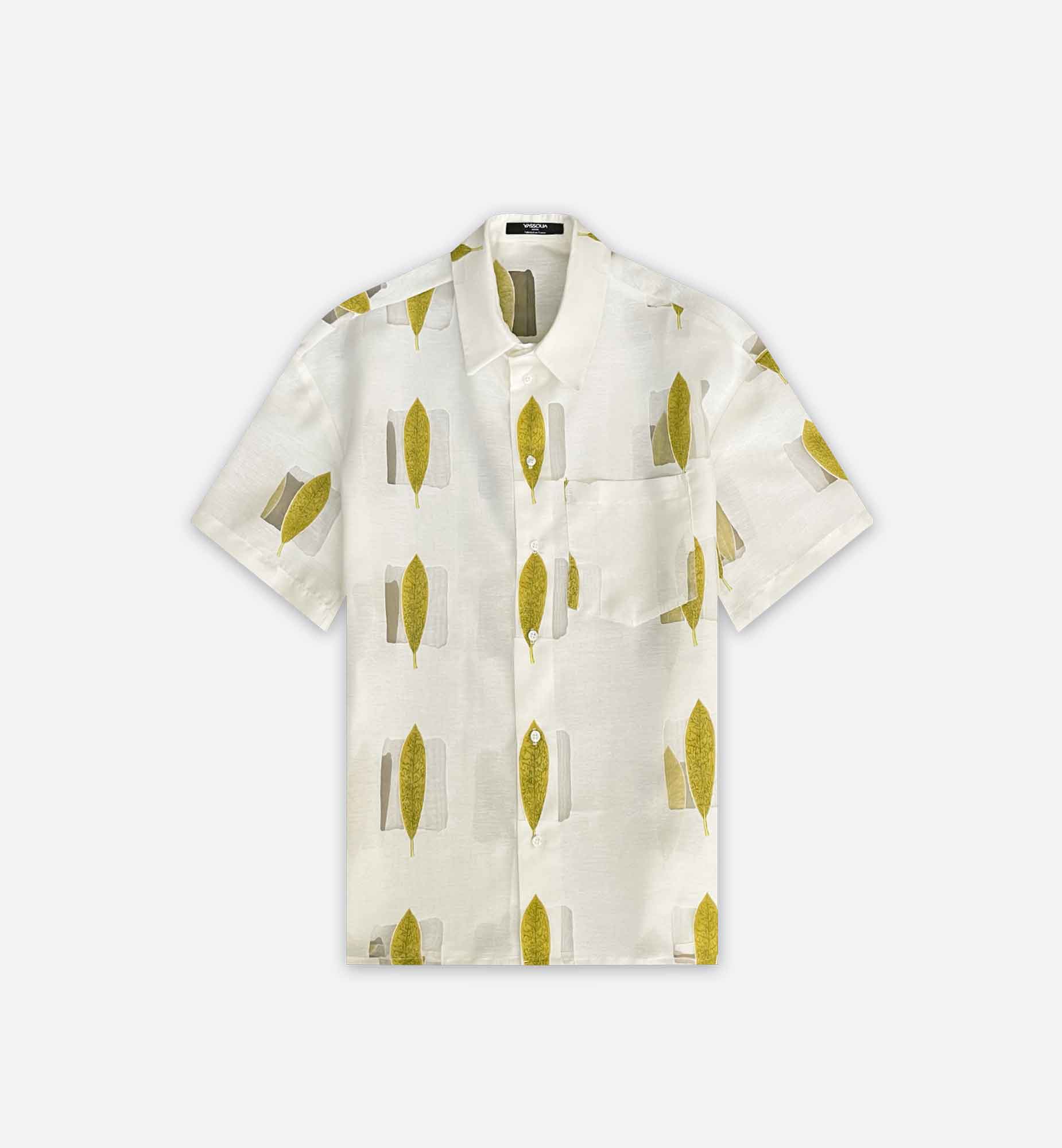 CHEMISE À MANCHES COURTES DEVORÉ DE LIN