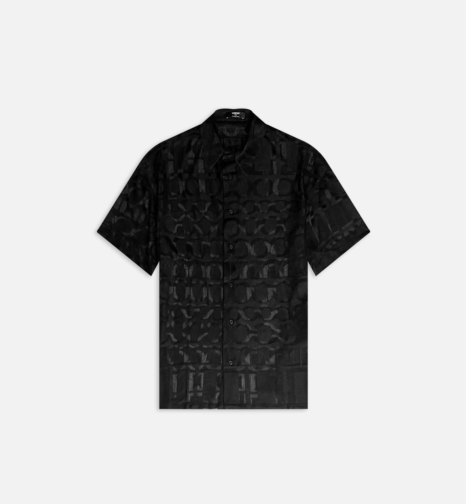 CHEMISE À MANCHES COURTES EN DENTELLE NOIR