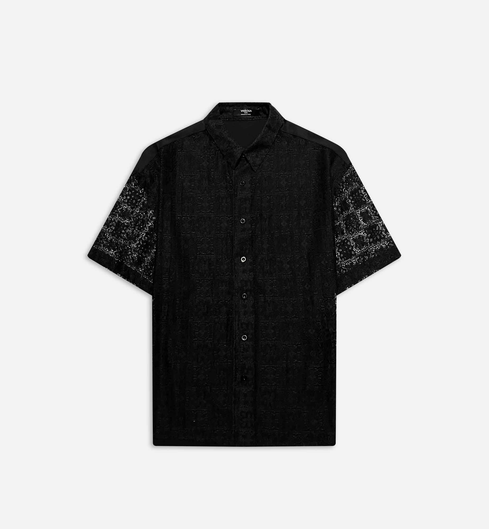 CHEMISE NOIR EN DENTELLE FLEUR