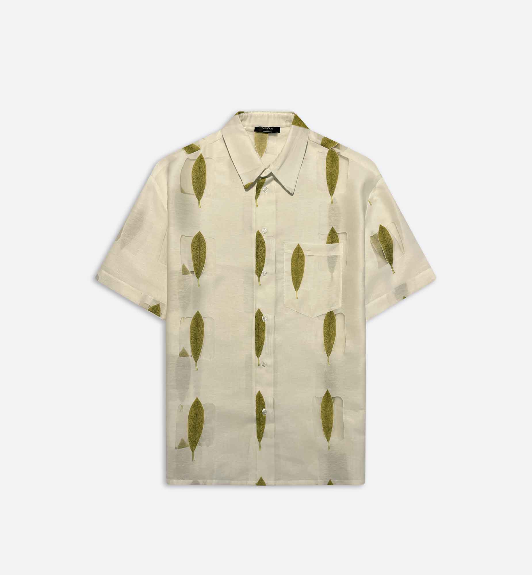 SHORT-SLEEVED LINEN DEVORÉ SHIRT