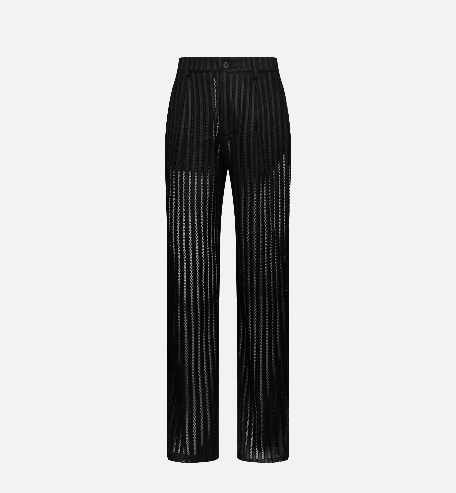 PANTALON NOIR HABILLÉ AJOURÉ EN VISCOSE