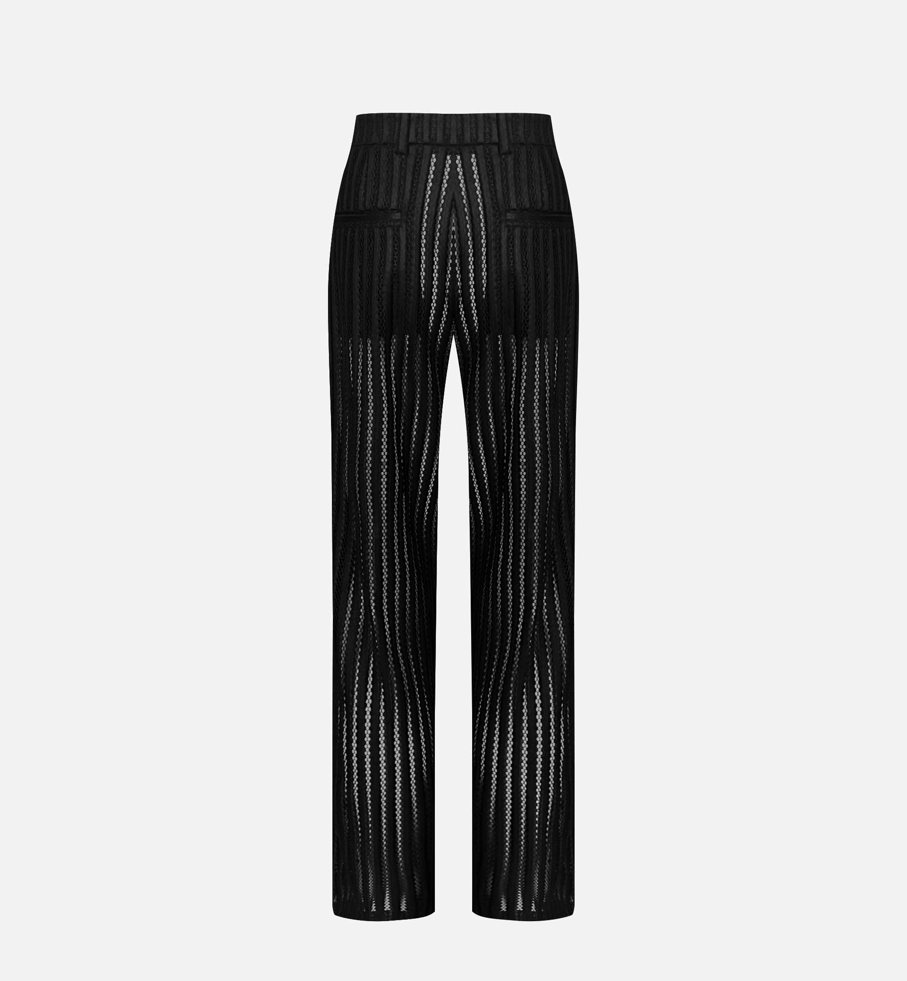 PANTALON NOIR HABILLÉ AJOURÉ EN VISCOSE