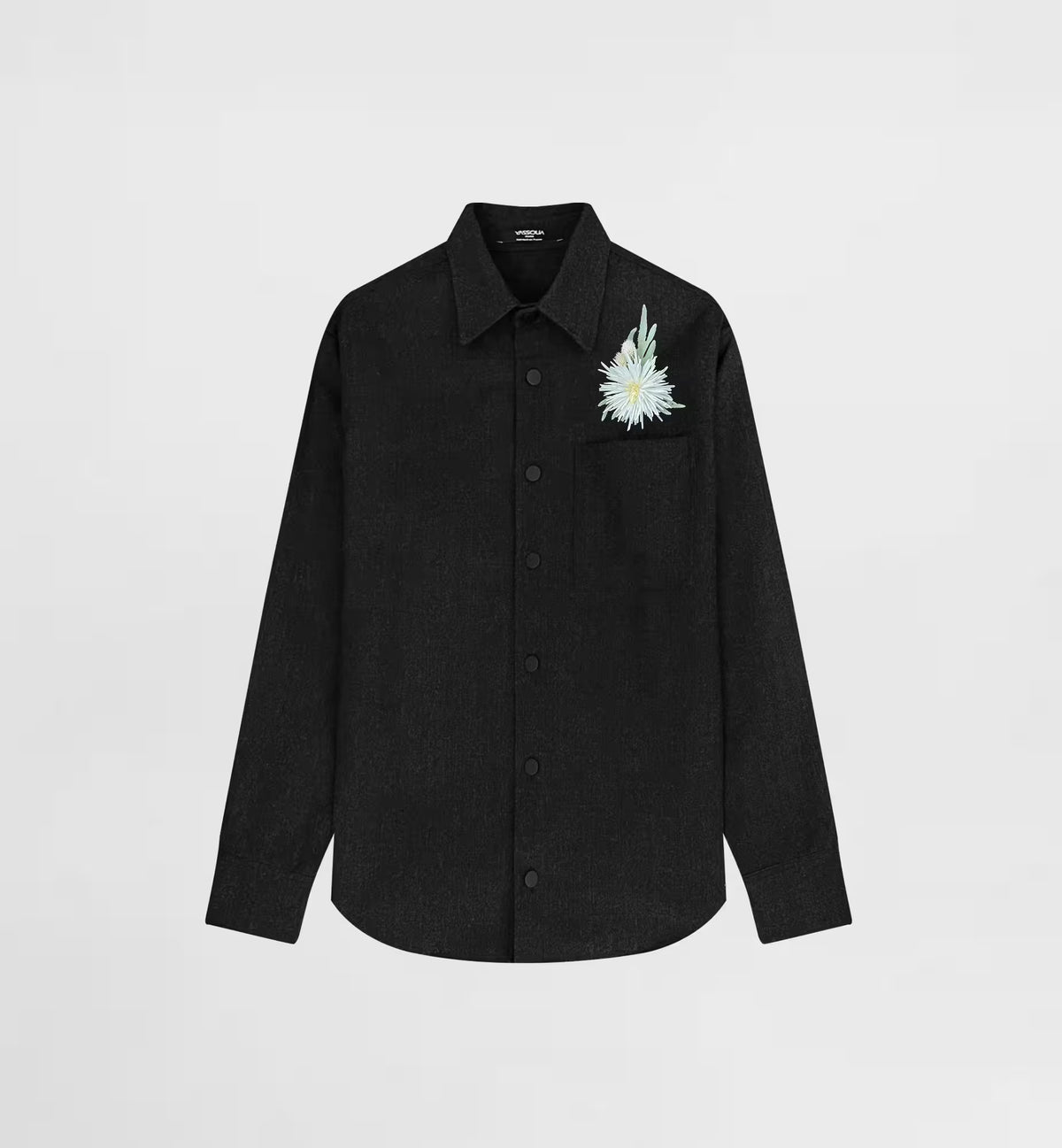 Surchemise oversize en laine gris anthracite