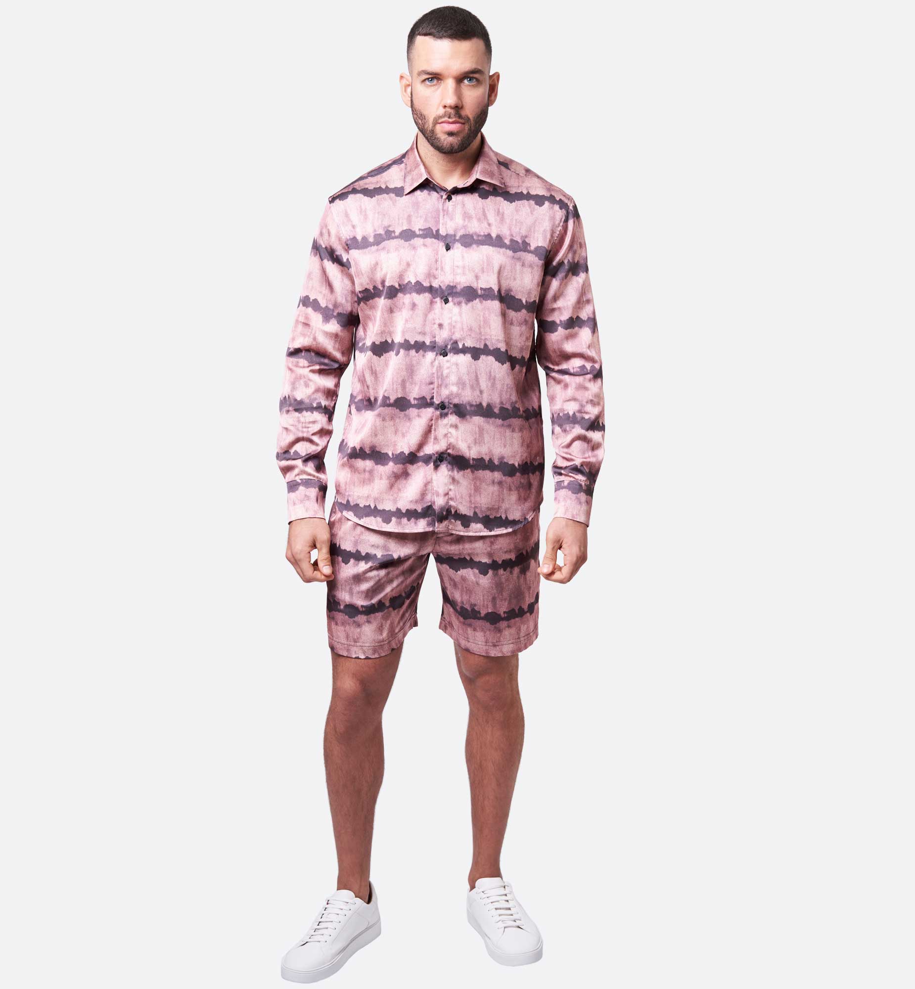 PINK SUNSET PRINTED VISCOSE SHIRT