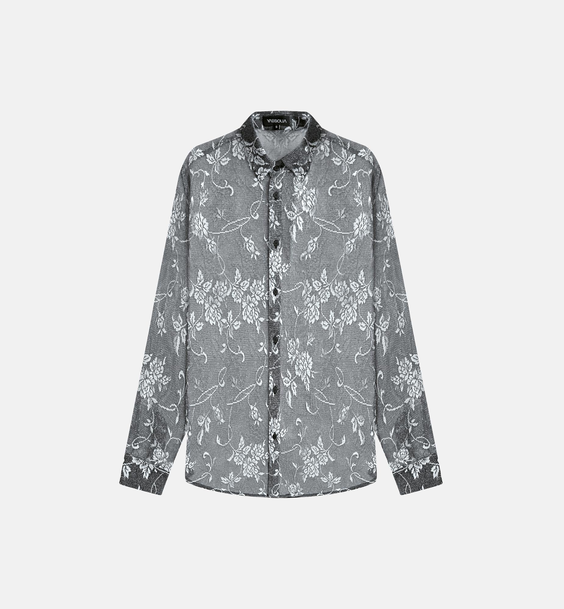 LONG-SLEEVED EMBROIDERED KNIT SHIRT